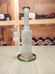 9,8 cal Green Matte Szkło Bong Hookh Dymienie Rury Wodnej Bongs Nagłówki Rury Rozmiar 14mm Jęk Bowl