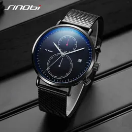 Sinobi 2020 New Multifunction Men Watch Fashion Diy Luminous Quartz Watch for Men Male Casual Sport Chronograph Stop Watch Clock Q0524