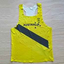 Australia National Team Man Fast Runse Net Дышащий Жилет Марафон Профессиональный Спортсмен Трек Поле Singlet Настраиваемый 220309