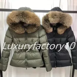 Womens M Down Jacket Winter Jackets Top quality Fox collars Outwear Coats Outdoor fashion belt zipper With tags and label warm windproof Jackets
