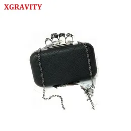 XGRAVITY Mini bags Tote Skull Finger Bags Elegant Chain Bag Women Casual Clutches Handbags Envelope Ladies Ghost