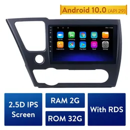 Android 10.0 HD Touchscreen Car DVD GPS Navigation Player för 2014-2017 Honda Civic Auto Stereo Unit Multimedia 9 "Quad-Core