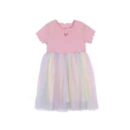 Dziewczyny Letnia Księżniczka Western Style Pettiskirt Baby Rainbow Girl Dress P4296 210622