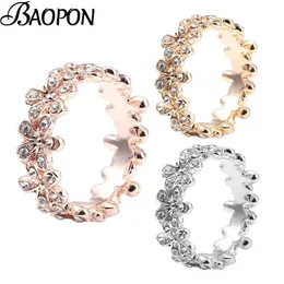 Wedding Rings BAOPON Silver Color Daisy Flower Brand Ring For Women Valentine's Day Finger Gift Jewelry Drop