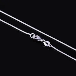 2022 NOVO 925 Sterling Silver Snake Snake Chain Colar Lobster Clasps Cadeia Jóias Tamanho 1mm 16inch --- 24inch