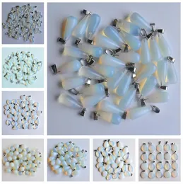 Naturstein sechseckiges Prisma Wassertropfen Mond Herz Opal Heilung Anhänger Charms DIY Halskette Schmuck Zubehör Herstellung