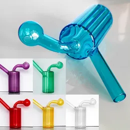 Färgglad tjock glas vattenpipa rörolja dab rigg tobakskål integrerad glasbrännare percolater bubbler bong vattenrör shisha vattenpipa