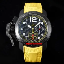 Часы высочайшего качества JKF 2CCBK.B15A Chronofigher Superlight Carbon ETA7750 Автоматический хронограф Мужские часы Черный циферблат резиновый ремешок Gents Спортивные наручные часы