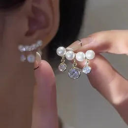 Mode Zircon Tassel Pearl Ear Cuff Örhängen för Kvinnor Koreansk stil Delikat Nya Smycken Partihandel