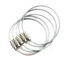 Party levererar mode rostfritt stål verktyg delar tråd Keychain kabel nyckelring för utomhus vandring sn2510