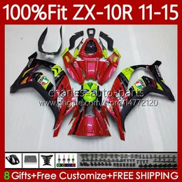 Spritzgussform für KAWASAKI Red Shark NINJA ZX-10R ZX 10R 1000CC 10 R 2011-2015 Karosserie 101No.136 ZX1000 C ZX-1000 2011 2012 2013 2014 2015 ZX10R 11 12 13 14 15 OEM-Verkleidung