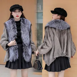 Kvinnors Fur Faux Fashion High Quality Luxury Mink Coat Äkta krage Kvinna Jacka Vinter Mulheres Casacos ZjT435