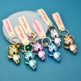 Lovely Animal Cartoons Bear Keychain Fashion Acrylic Car Keyring Bag Gift Keychains Keyrings Pendant Car Key Chain Bag G1019