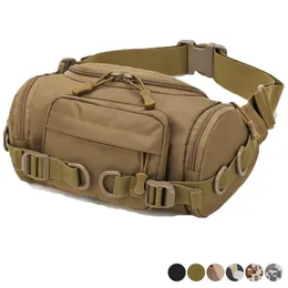 Pacote de cintura tática Fanny Bag Crossbody Ombro Messenger Pack Outdoor Hunting Caminhada Multifuncional Storage Saco