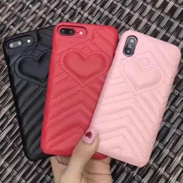 Deluxe Telefon Case dla iPhone 12 11 12Pro 11Pro X XS Max XR 8 7 Plus Leather Love Heart Heart Telefon Pokrywa do Samsung Note10 S20 S10 Plus