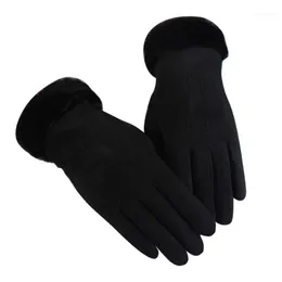 Rękawice damskie jesienią i zima Wiatroodporna Guantes Mujer Ciepła Plus Velvet Full Finger Female Handschoenen Guantes1