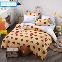 Bed Linens Cartoon Animal Bear Luxury dings Queen King Duvet Cover Covers And Comforters Room Decoration -roupa De Cama 210615