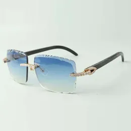 occhiali da sole con diamanti infiniti 3524020 con aste in corna di bufalo testurizzate nere naturali e lenti tagliate da 58 mm
