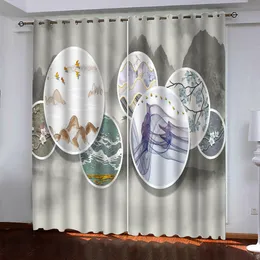 2021 European 3D stereoscopic Curtain The Living Room Cortina Curtains For Window Blackout curtains Drapes