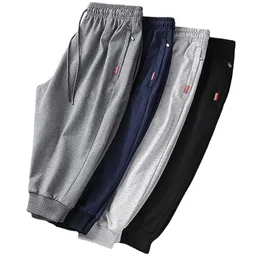 Summer Zip Pockets Sweatshorts Men Sportswear Short Breeches Jogger Pants Capris Male Solid Cotton Casual Shorts Plus Size 8XL 220315