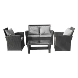 Patio Furniture Outdoor 4Pcs Wicker Rattan Sofa a16 a00