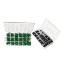 Vattenutrustning 250pcs / box NBR Seal Ring Kit Tjocklek Nitrilgummi O-ringpackning Tätning O Ringar Set Svart / Grön