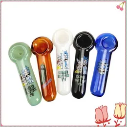 Tobacco Cucumber Hand Heady Glass Pipes Cartoon Pattern Pyrex Spoon Bongs Oil Burners Nail Smoking Pipe Thick