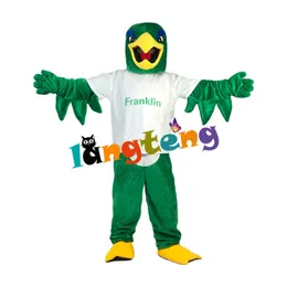 Mascot costumes1001 novo design de alta qualidade desenhos animados escola promocional esporte verde águia mascote traje