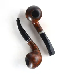 Briar pipes tobacco smoking pipe smooth finish 9mm filter bent pipe shape #CK1004 C0310