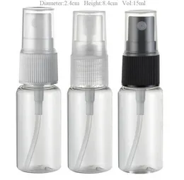 100 x 15 ml transparente tragbare Reise-Parfüm-Nebel-Sprühflasche aus Kunststoff, 15 ml, leerer Zerstäuber, kosmetischer Duftbehälter