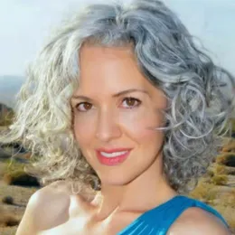 Brasiliansk våg Curly Bob Human Remy Hair Wig Salt och Peppar Highlight Hairs No Lace Full Machine Gjord för Kvinna