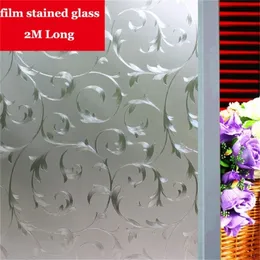 Silver järnkonst mönster film färgat glas ogenomskinligt frostat fönsterfilmer vinyl statisk klamning självhäftande integritet glas klistermärken y200421