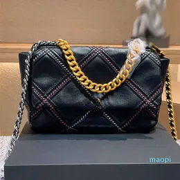 Designer- Women bags Genuine leather flap bag chain fashion buckle ladies high quality handbag 25cm