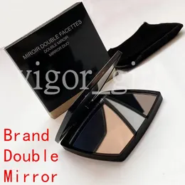Fashion acrylic cosmetic portable mirror Folding Velvet dust bag mirror with gift box Girl Make up Tools High Quality
