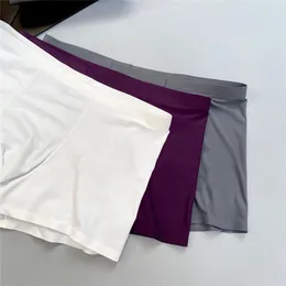 Luxury Mens Underwear High-kvalitet Ice Silk Invisible Non-Slip Sömlös underkläder Summer Breathe Function Boxer Briefs 002