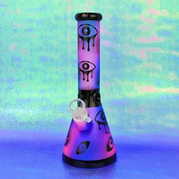 10-дюймовые розово-фиолетовые кальяны Trippy Glass Water Bongs Striaght Pipes Baker Bong с барботером для льда 18,8 мм Downstem 14,4 Чаша фиолетового цвета