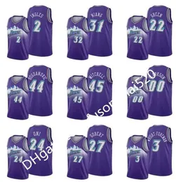 Print Men's Women kids Jersey Purple Uniform Rudy 27 Gobert Jerseys Basketball Ricky 3 Rubio Jae 99 Crowder Derrick 15 Favors Joe 2 Ingles