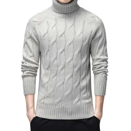 Svart turtlenecktröjor män tjock varm vinter tröja för män casual pull homme bomull pullover män geometriska mönster kappa 211221