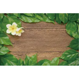 Party Decoration Wood Board Backdrop Green Leaf Gul Blomma Bakgrund Födelsedag Baby Shower Wedding Po Booth Studio Props