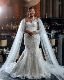 Luksusowe vestido de noiva cywilne afrykańskie sukienki ślubne plus wielkości błyszczące cekinowe cekinowe syrenę mermaid sukienki ślubne arabskie abito da sposa