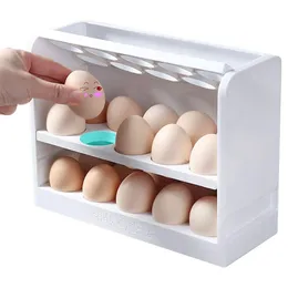 Caseiro flip caixa de ovo refrigerador caixa de armazenamento de ovo casa ferramenta de cremalheira de cozinha para alimentos manter fresco 211110