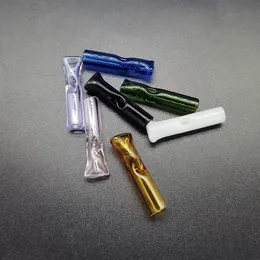 Mini-Dickglas-Filterspitzen, Tabak-Zigaretten-Rauchrohre, bunte 8-mm-Pyrex-Flachmündung, niedliches Rohr für Blättchen vs. Wasserpfeifen-Bong