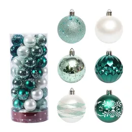 Party Decoration Christmas Ball Ornaments 50 sztuk Shatterproof Plastic Hand Malowane B03E