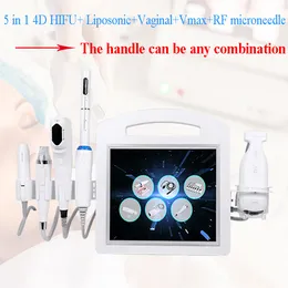 4D Liposonic Hifu Vmax Ice Rf Mirco Needle Skin Tihgtening Body Shape Eye / Neck / Face Lifting Vaginal Drawen System Anti-aging bantningsutrustning med EU / US / AU-kontakt