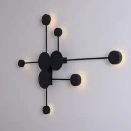 Vägglampa guld/svart/vit roterbar modern LED -lampor ljus sovrum järn applique murale armatur wandlamp