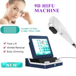 9D HIFU Machine Face Lifting Anti Aging 3D High Intensity Focused Ultraljud Skin Åtdragning Skönhetsvårdsutrustning 2 års garanti