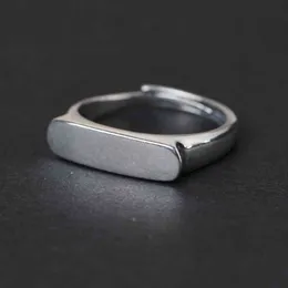 S925 sterling blank öppen man manlig klassisk solid silver retro enkel ljus ring jewerly