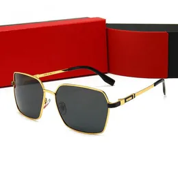 Diseño de marca Hombres Gafas de sol polarizadas Clásico Hombre Metal Conducción Gafas de sol Recubrimiento Gafas de sol UV400 Sombras Gafas gafas de solLunette De S