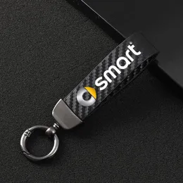 Nyckelringar för Smart Fortwo Forfour 453 451 450 Logo Bilstyling Kolfiber Läder Keychain Custom Sports Line Key Rings Gift