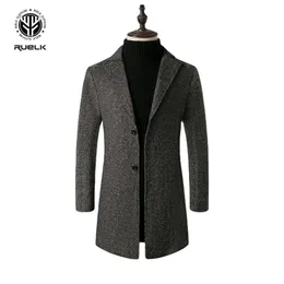 Ruelk шерстяные пальто осенью и зимой теплые снежинки мужчины средняя длина корейской версии большого размера шерстяное пальто мужские 2111122